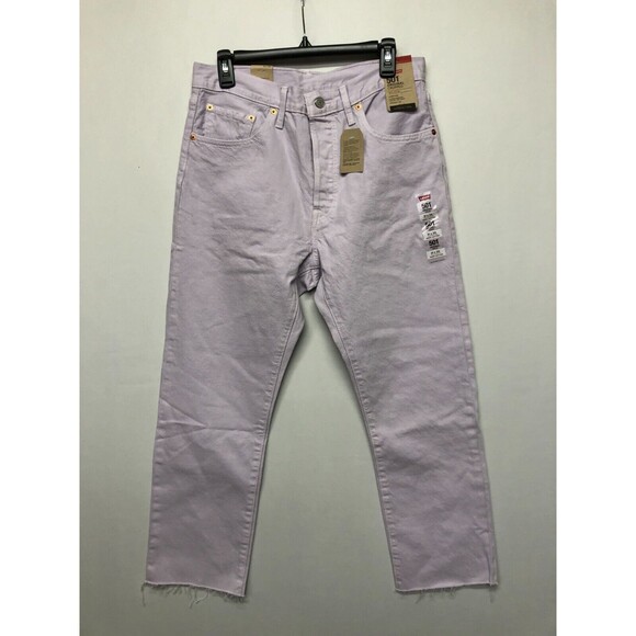 NWT Women Levi's 501 Original Cropped High Rise Jeans Size 31X26 Purple M142 -2 - Picture 1 of 16